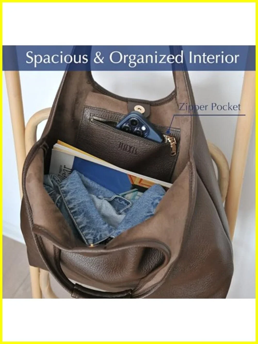 Women's Hobo Bag Vegan Leather Tote Oversized Slouchy Handbag